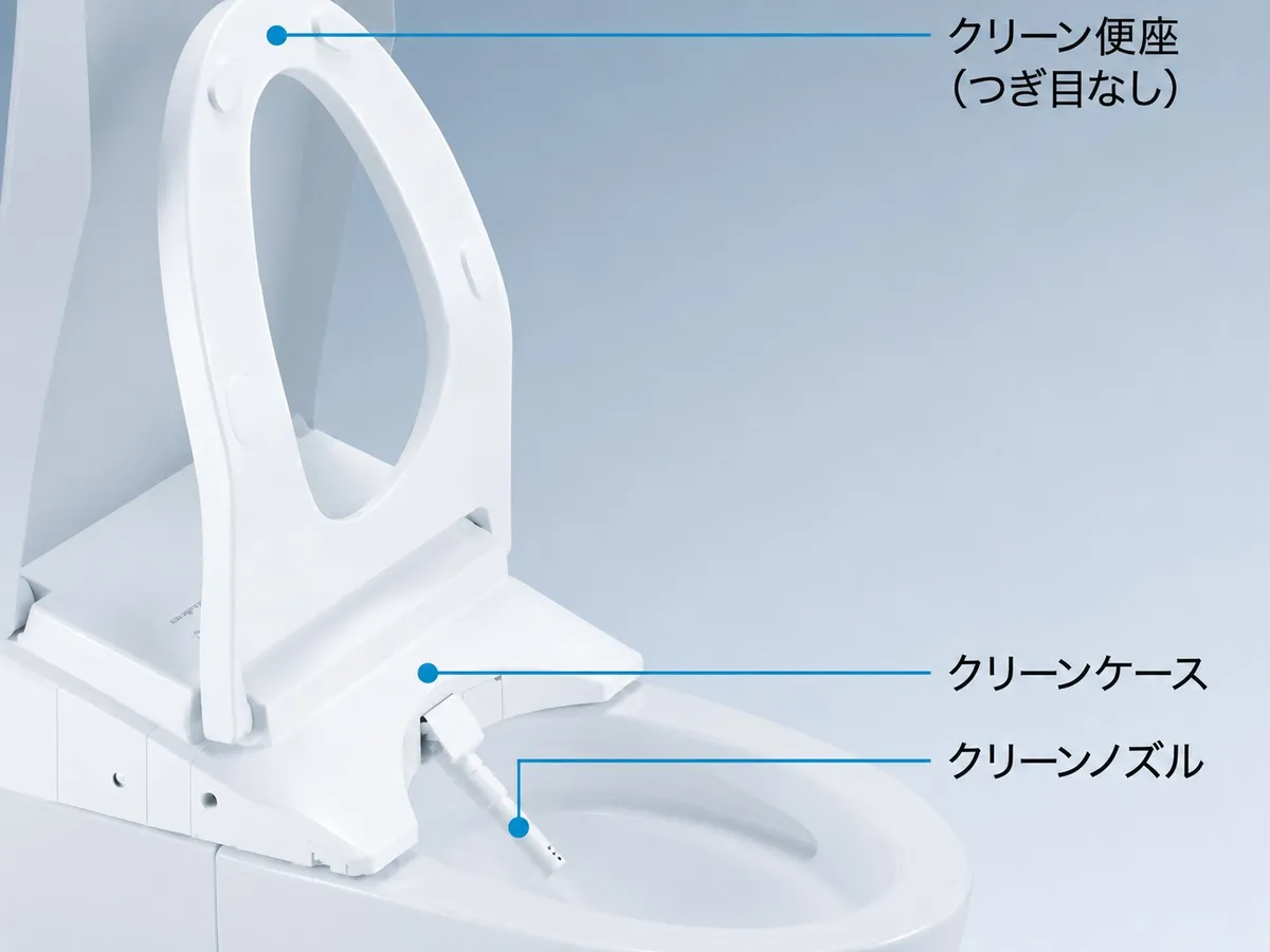 クリーン便座（つぎ目なし）・クリーンノズル