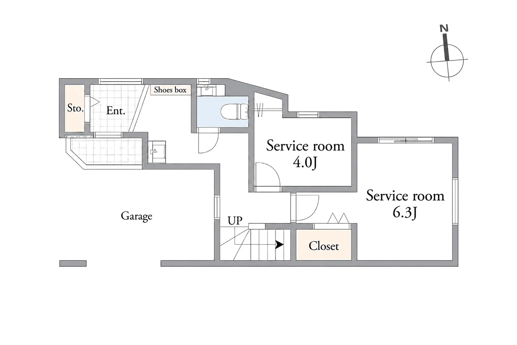 EAST A号棟 1F 間取り図