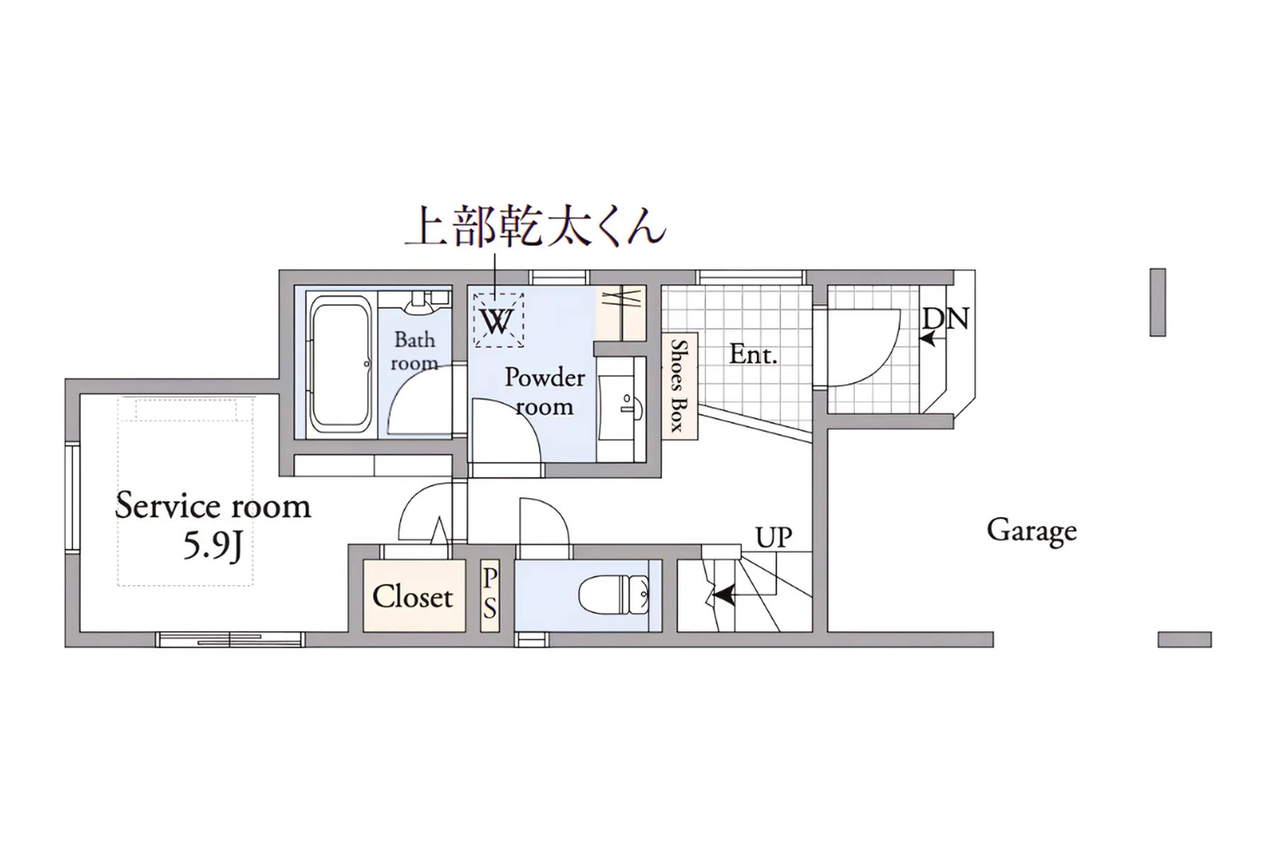 EAST L号棟 1F 間取り図