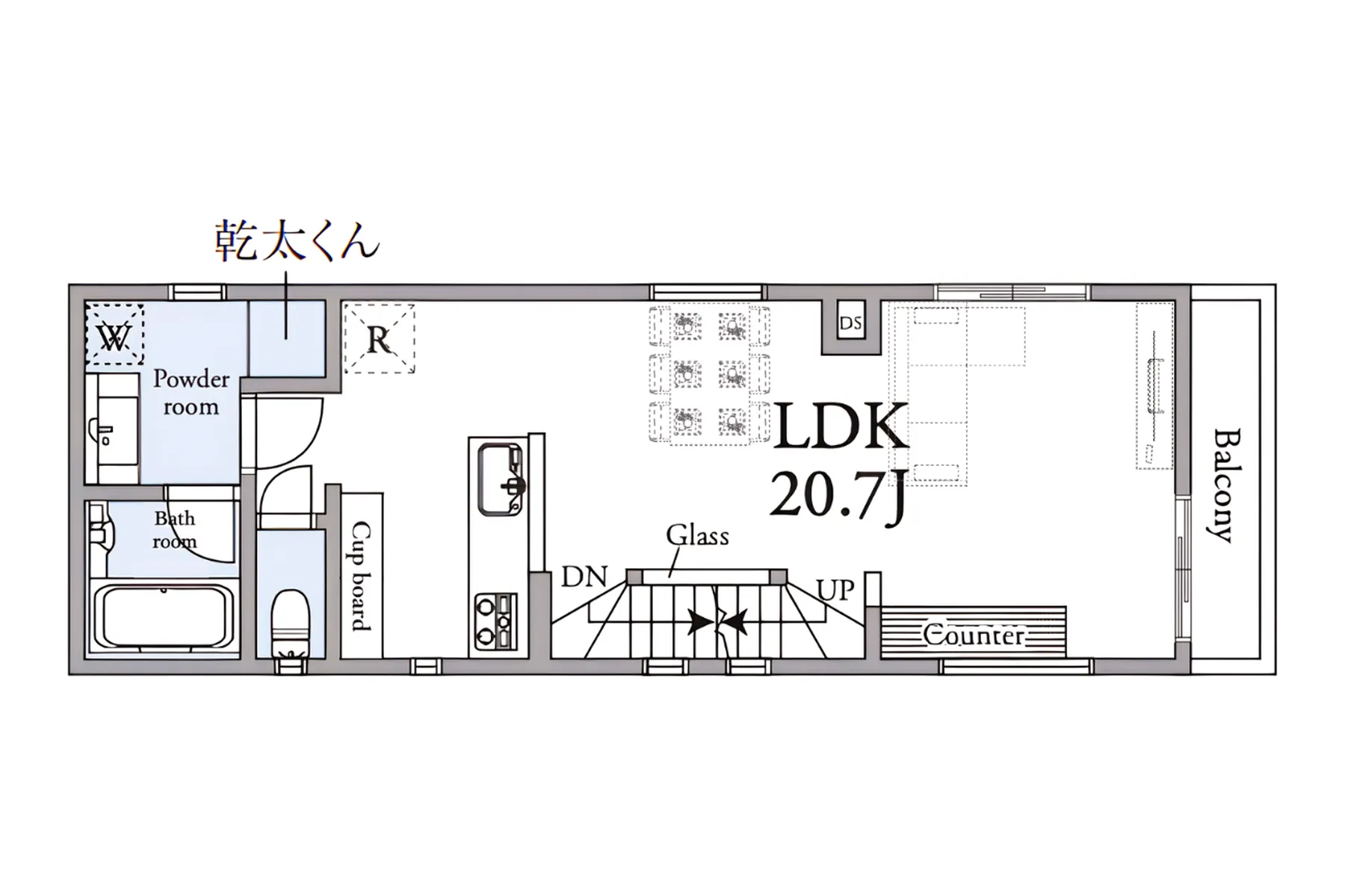 EAST M号棟 2F 間取り図